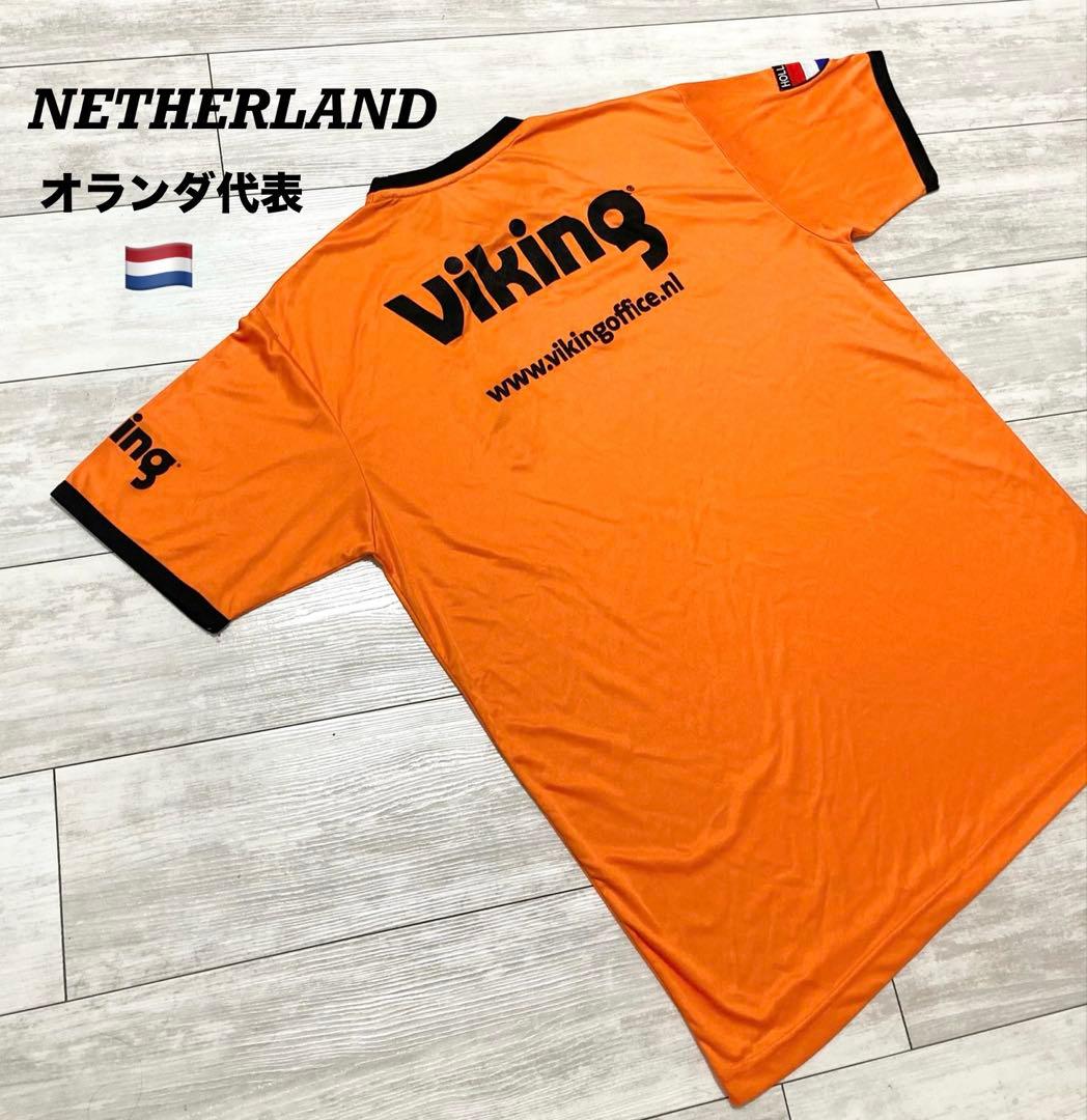希少品！サッカー オランダ代表 エムブレム× viking メンズ 半袖Ｔシャツ