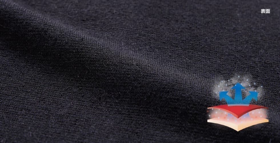 25モデル　ZEROFIT 速暖。HEATRUB モックネック( L )ブラック
