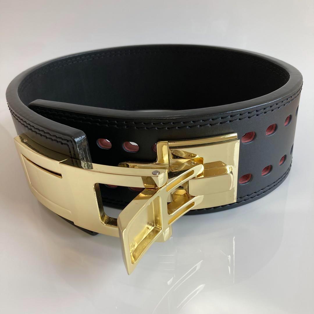 パワーベルト レバーアクション Sサイズ ワンタッチ可変式　ブラック×ゴールド