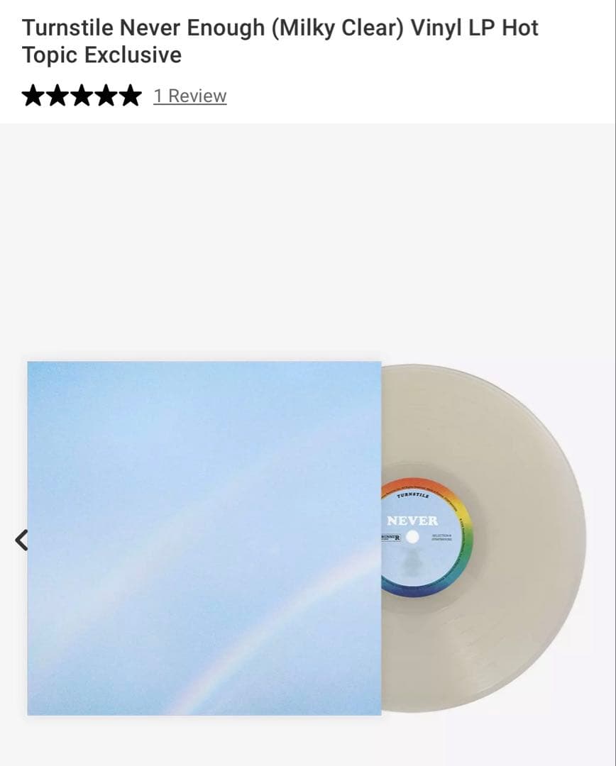 Hot Topic限定　NEVER ENOUGH レコード