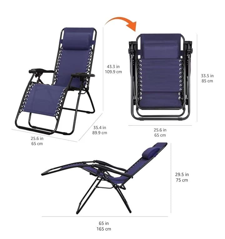 Amazonベーシック 二脚 キャンプ アウトドアチェア ネイビー つ378