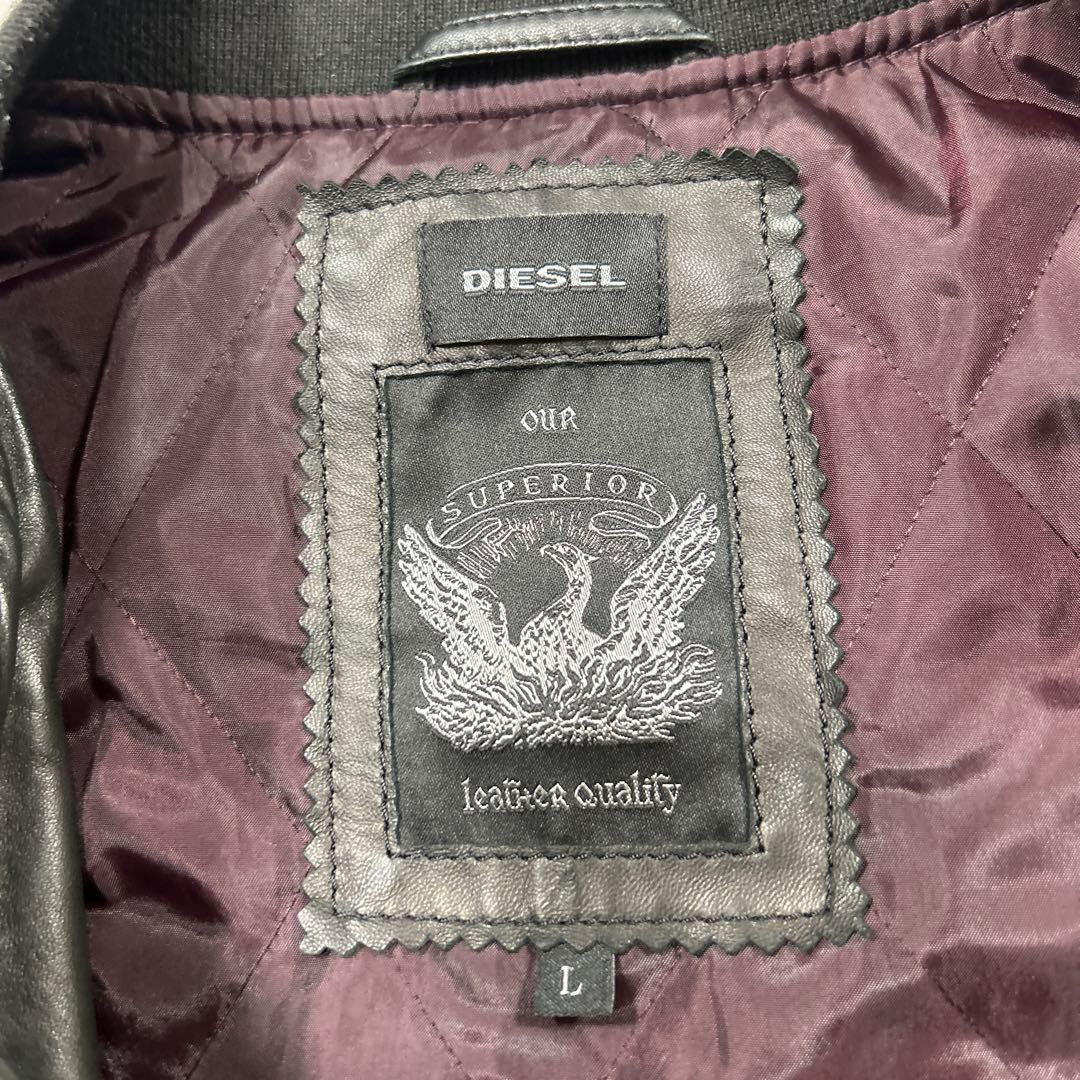 【極上XL】幻の逸材 DIESEL レザージャケット黒 羊革 ラムレザー 激レア
