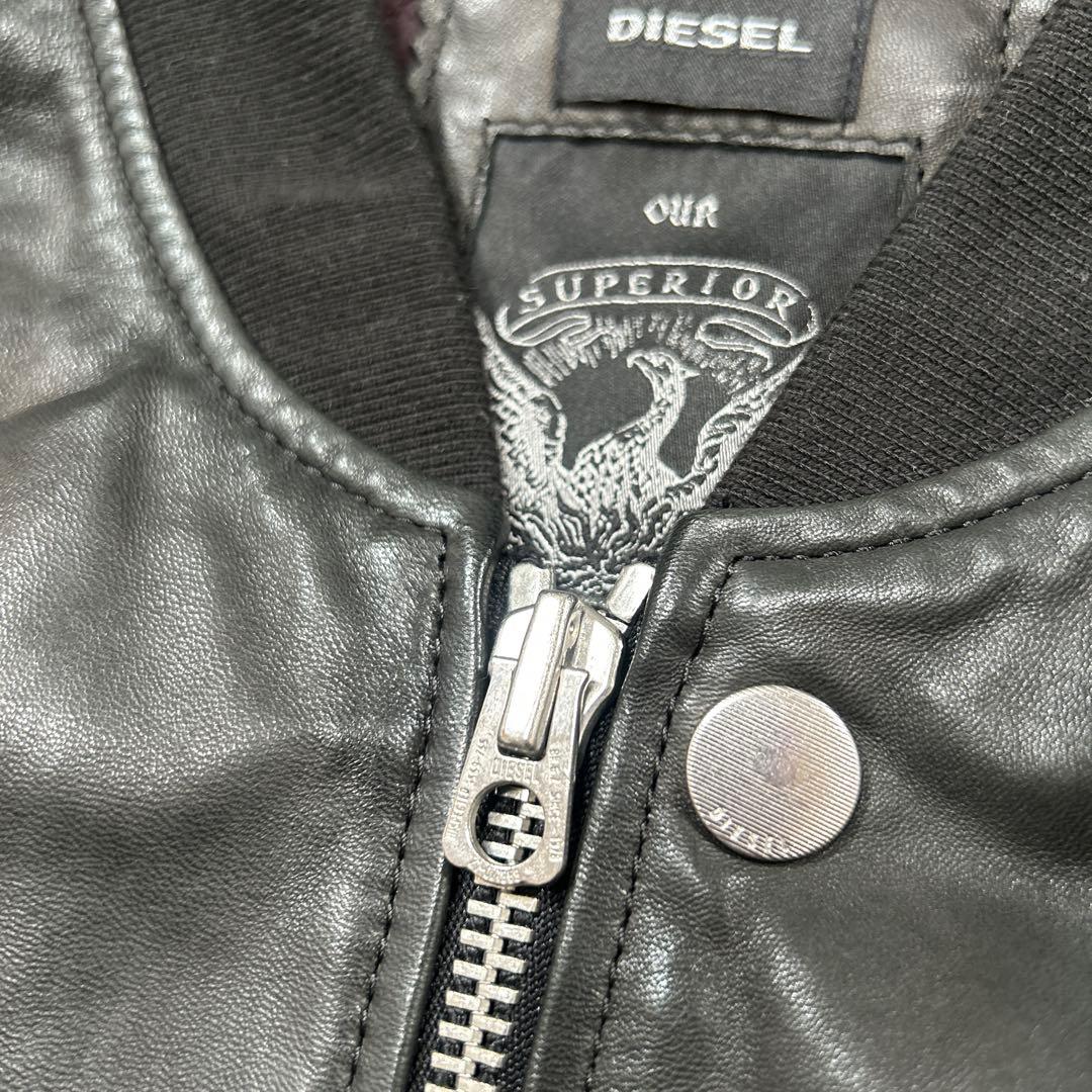 【極上XL】幻の逸材 DIESEL レザージャケット黒 羊革 ラムレザー 激レア