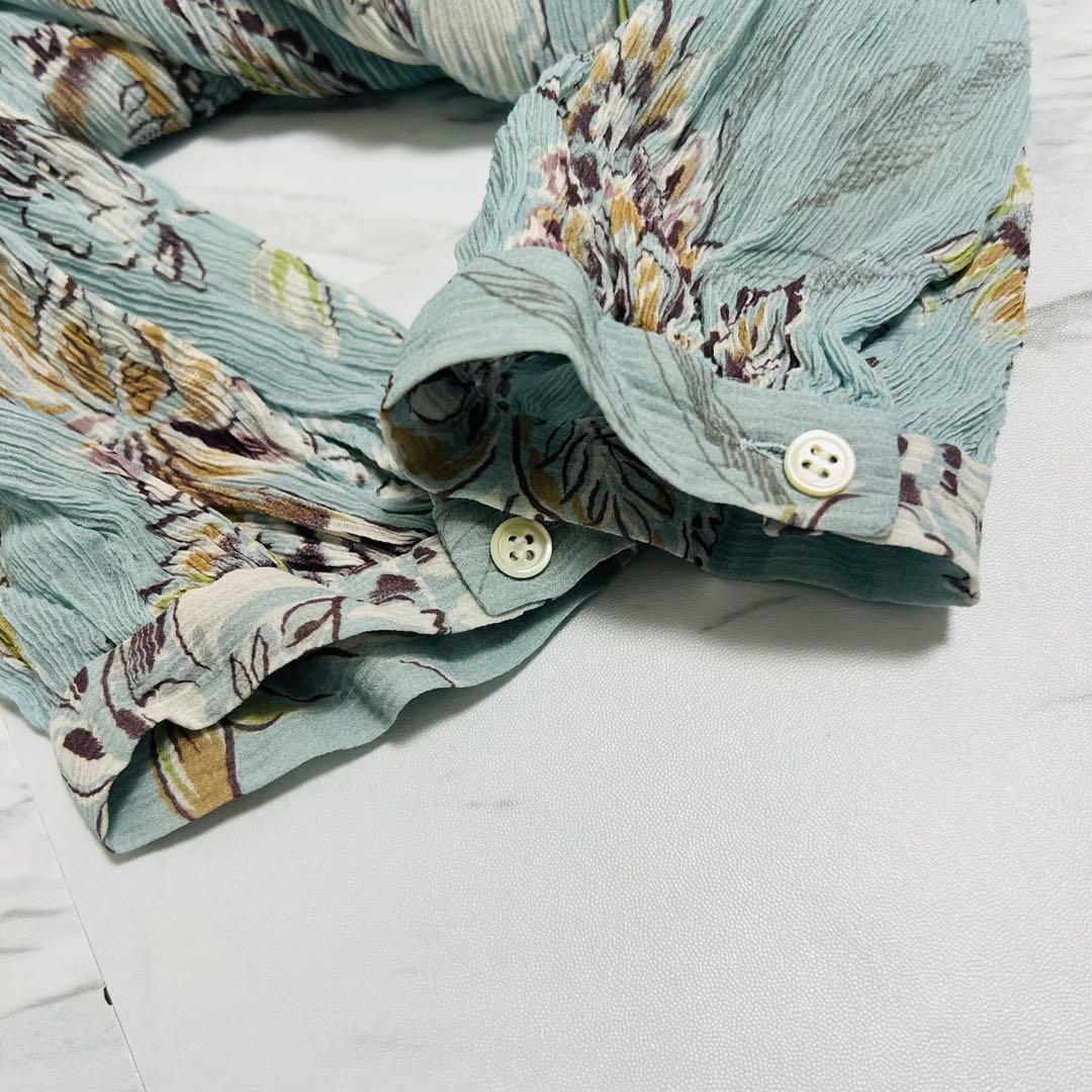 極美品 ダーマコレクション ロングシャツワンピース 花柄 L相当