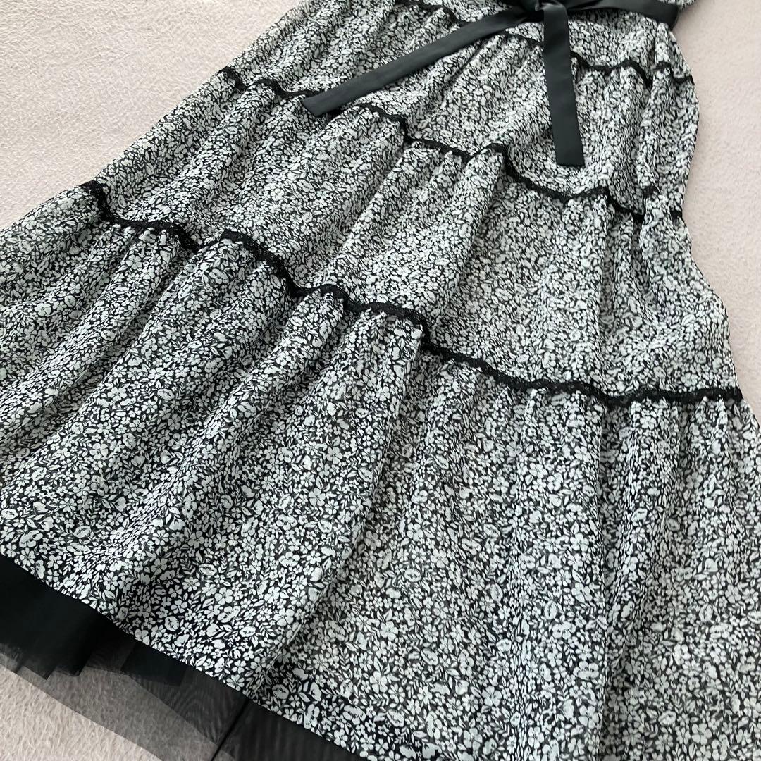 美品　エムズグレイシー シフォンティアードドレス ワンピース　40