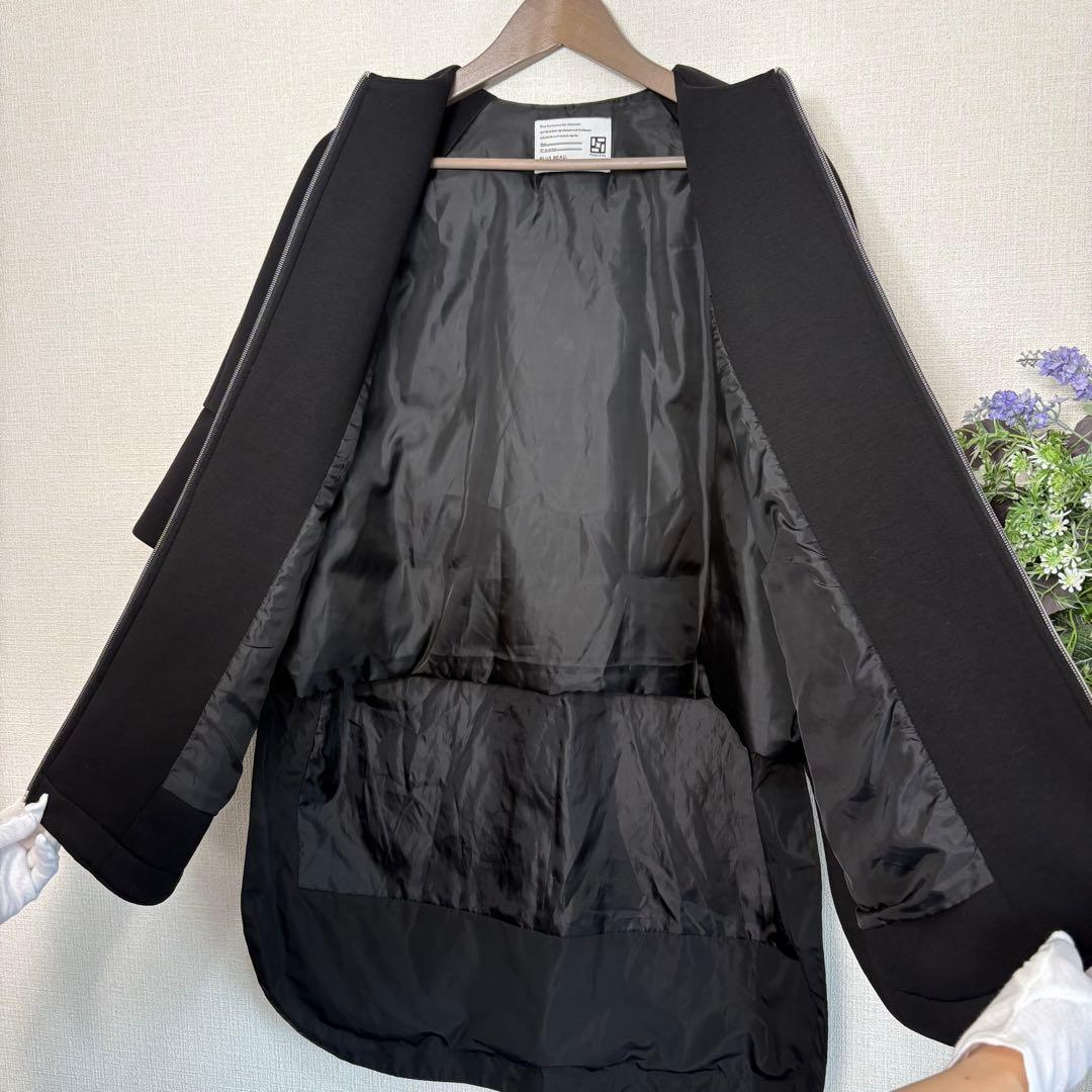 【美品】PASSIONE パシオーネ ボンディングジップポンチョ風コート 黒