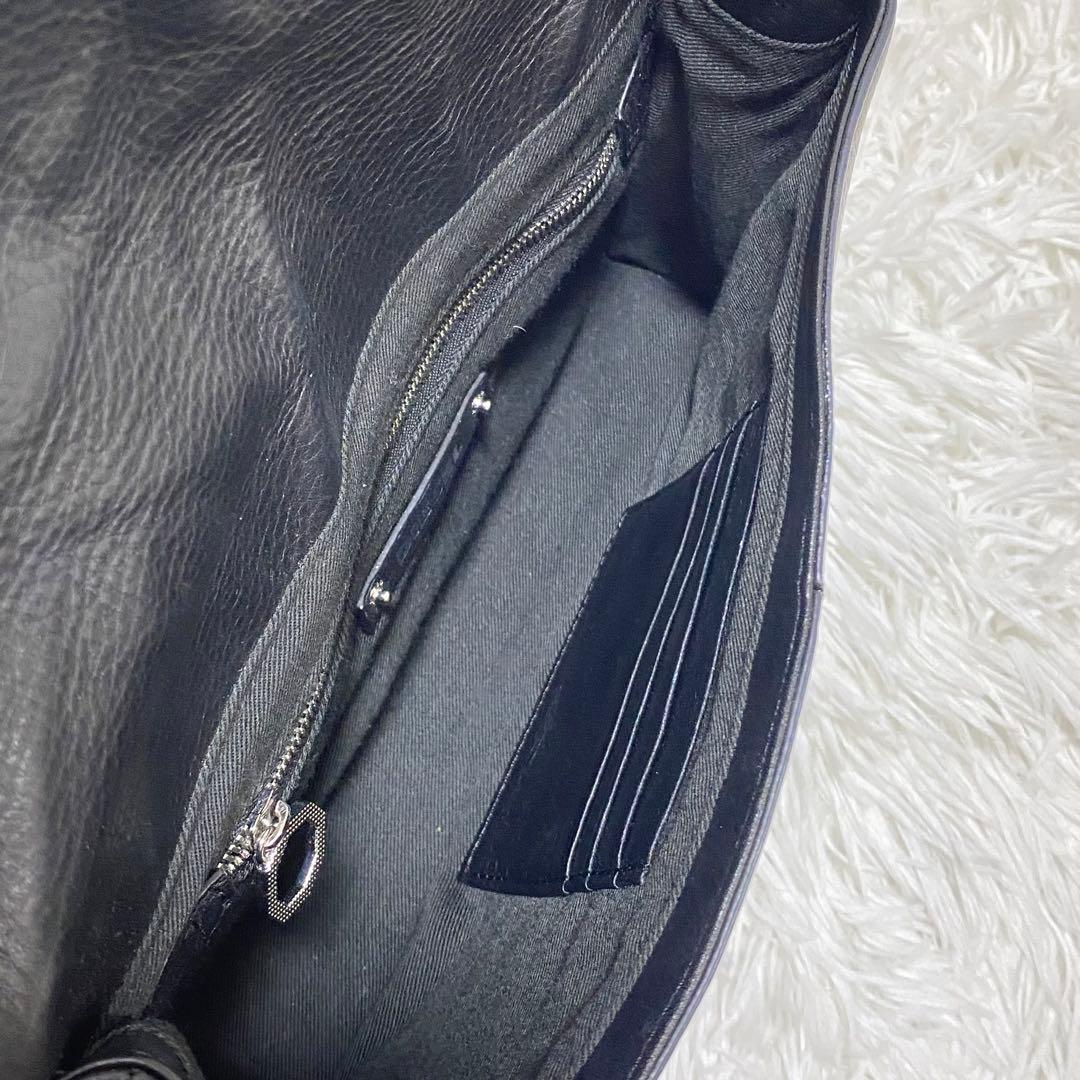 保存袋付　DIESEL ブラック 2way レザー　ハンドバッグ　クラッチバッグ