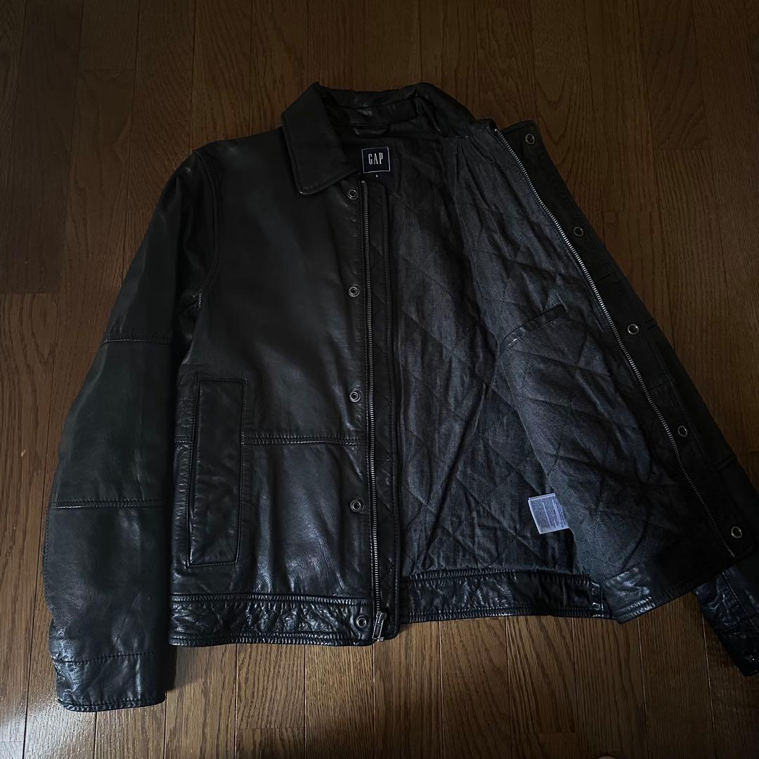 00s OLD GAP レザー ジャケット A2 本革 山羊 ヴィンテージ 黒