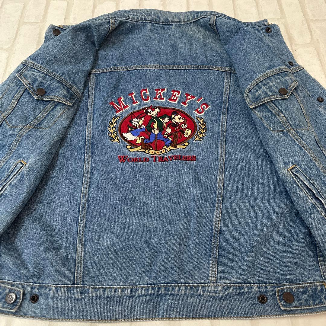 値下げ ミッキー ディズニー MICKEY’S 刺繍 チェック デニム ベスト