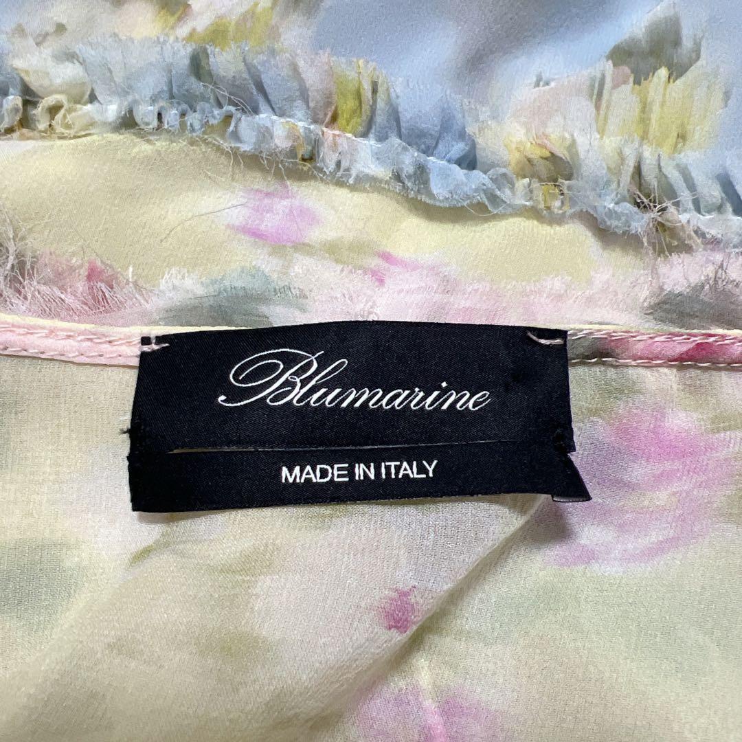 【美品】Blumarine ブルマリン　シルク　ブラウス　総柄　シフォン　花柄
