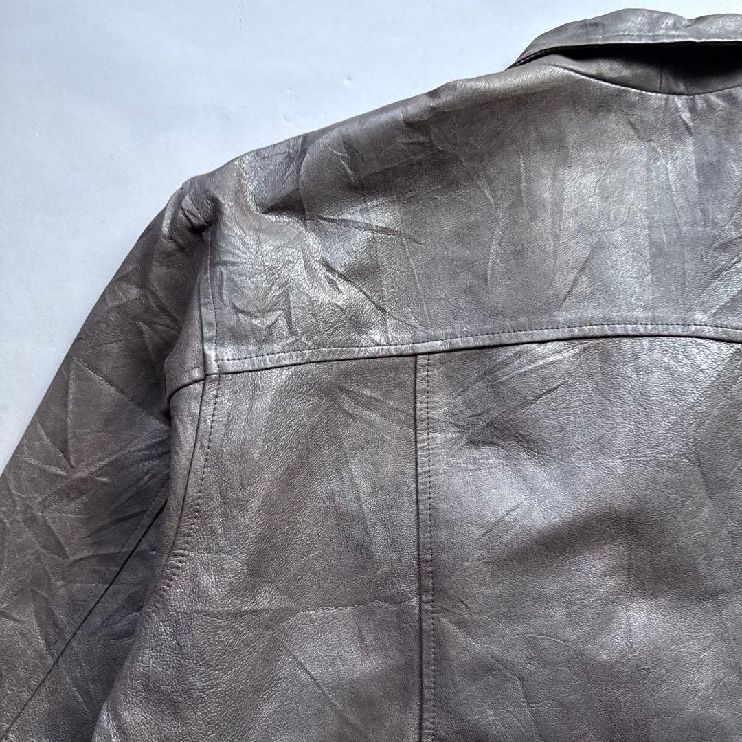 90s COTTON REPUBLIC レザージャケット リアルレザー ブラウン