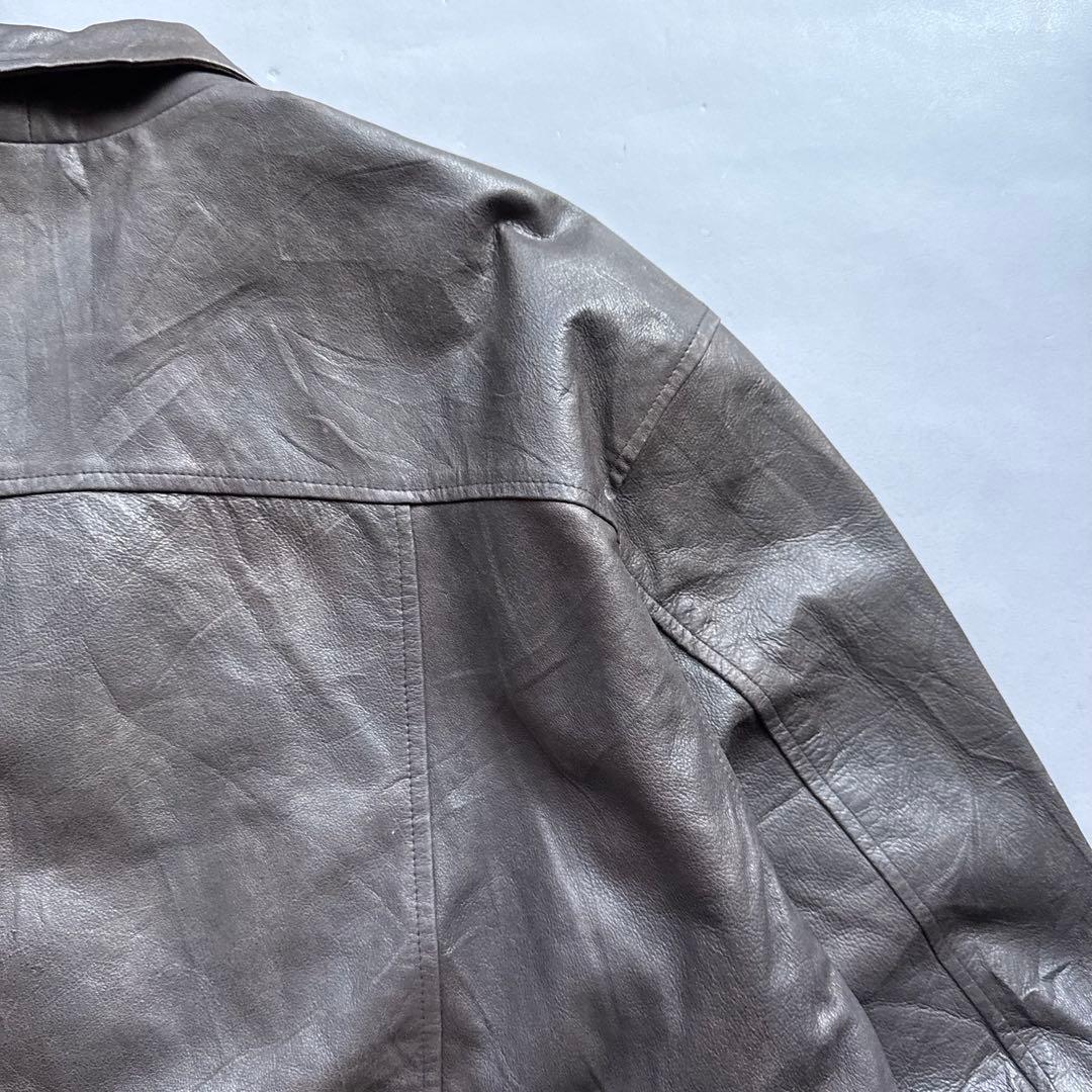 90s COTTON REPUBLIC レザージャケット リアルレザー ブラウン
