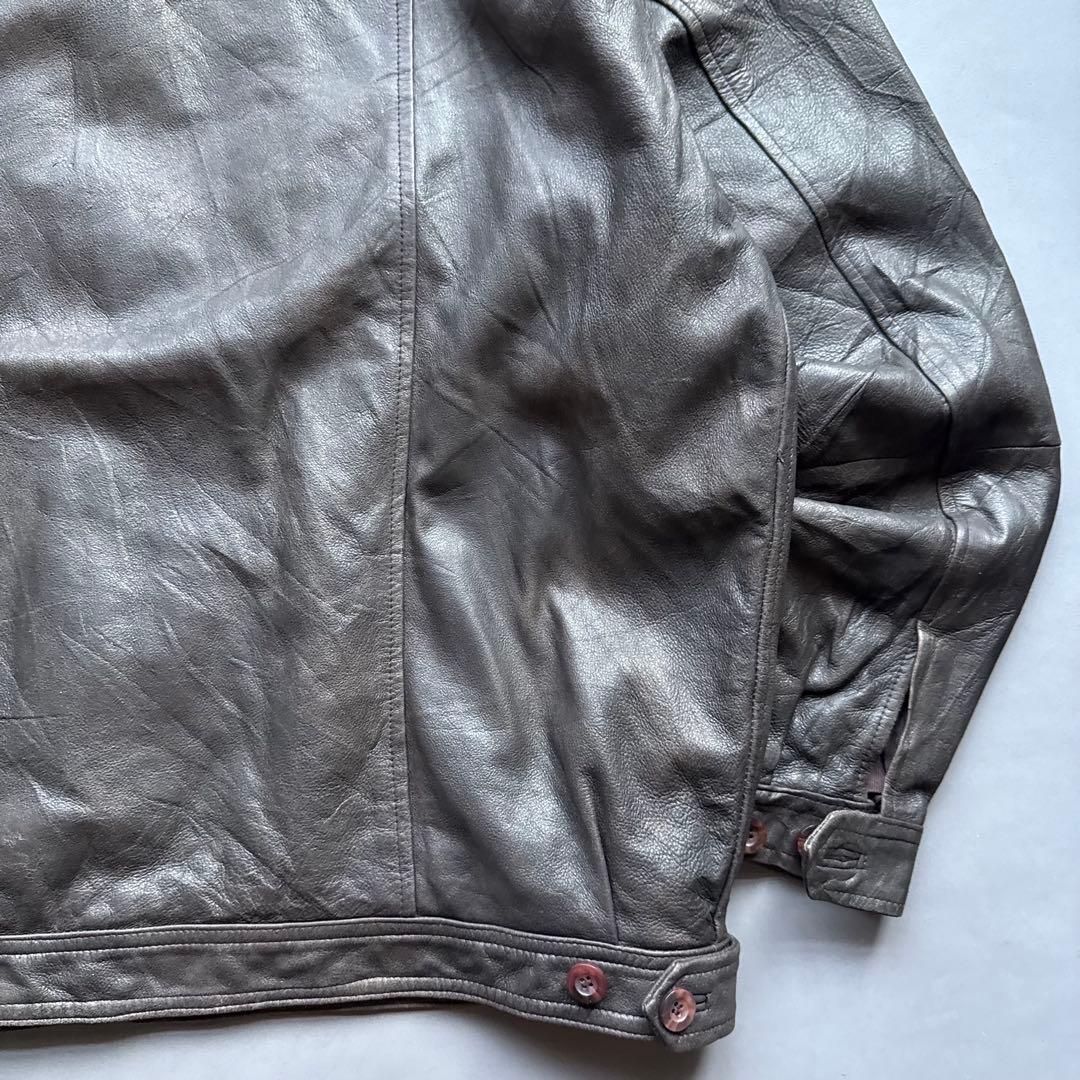 90s COTTON REPUBLIC レザージャケット リアルレザー ブラウン