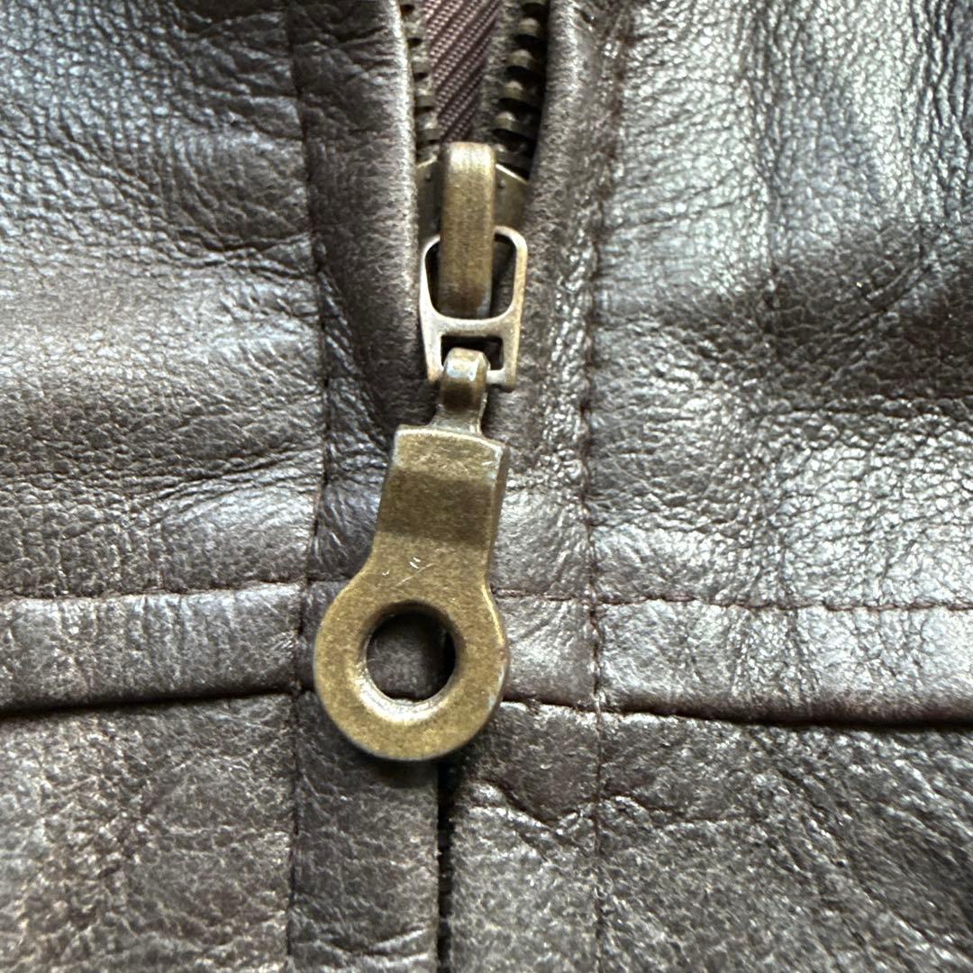 90s COTTON REPUBLIC レザージャケット リアルレザー ブラウン