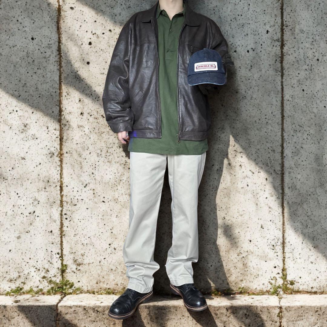 90s COTTON REPUBLIC レザージャケット リアルレザー ブラウン