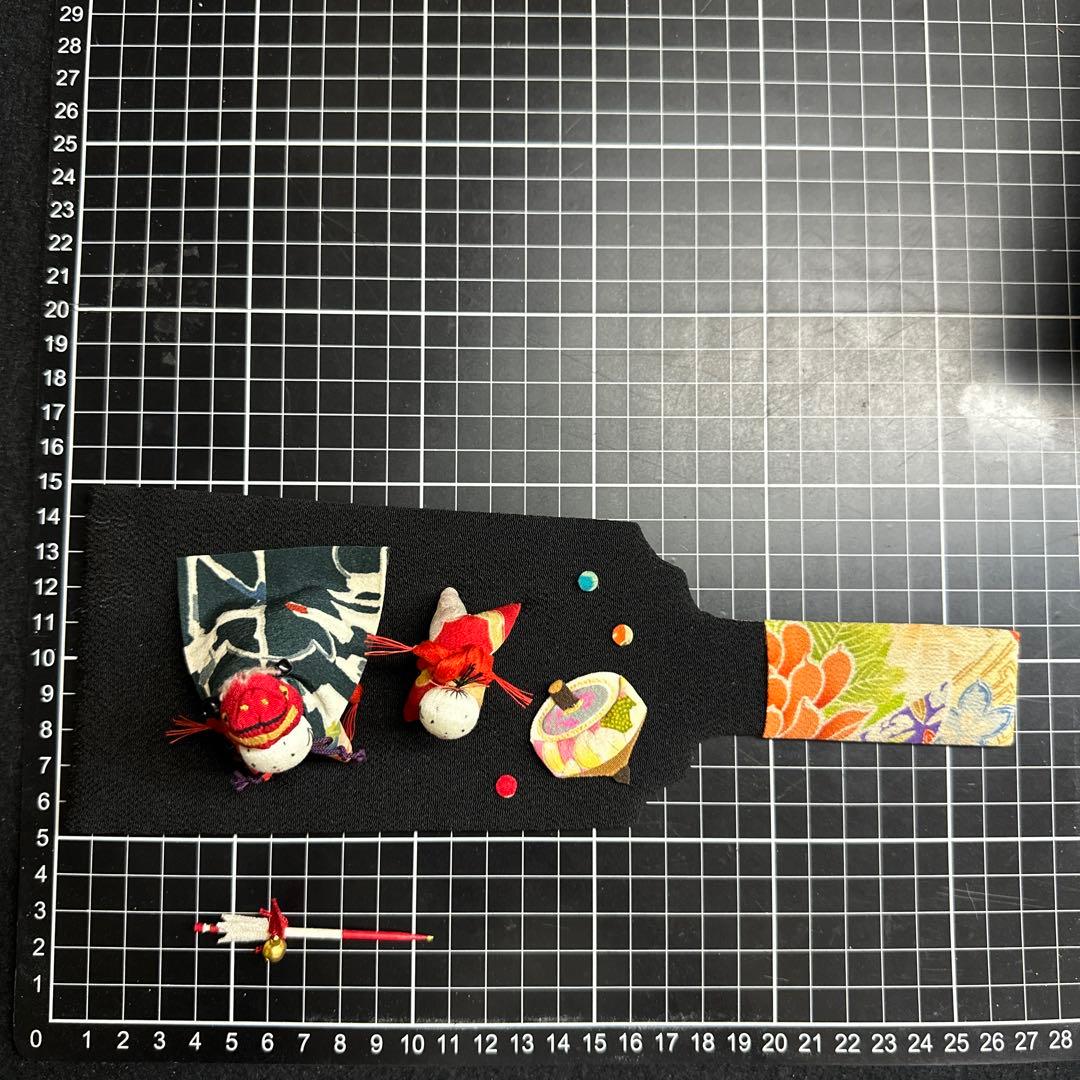 とても可愛いです！手作り　正絹　羽子板　お飾り　お正月かざり　和かざり　獅子舞