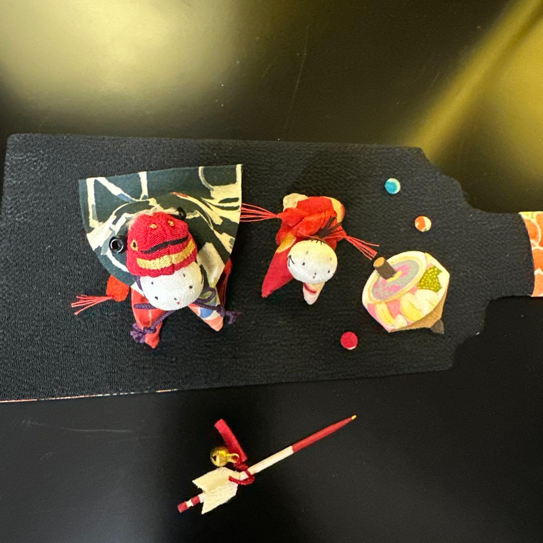 とても可愛いです！手作り　正絹　羽子板　お飾り　お正月かざり　和かざり　獅子舞