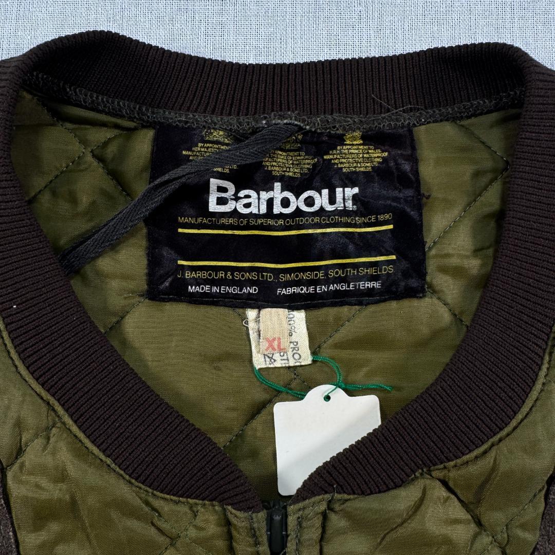 90s Barbour バブアー キルティングベスト オリーブ イングランド製