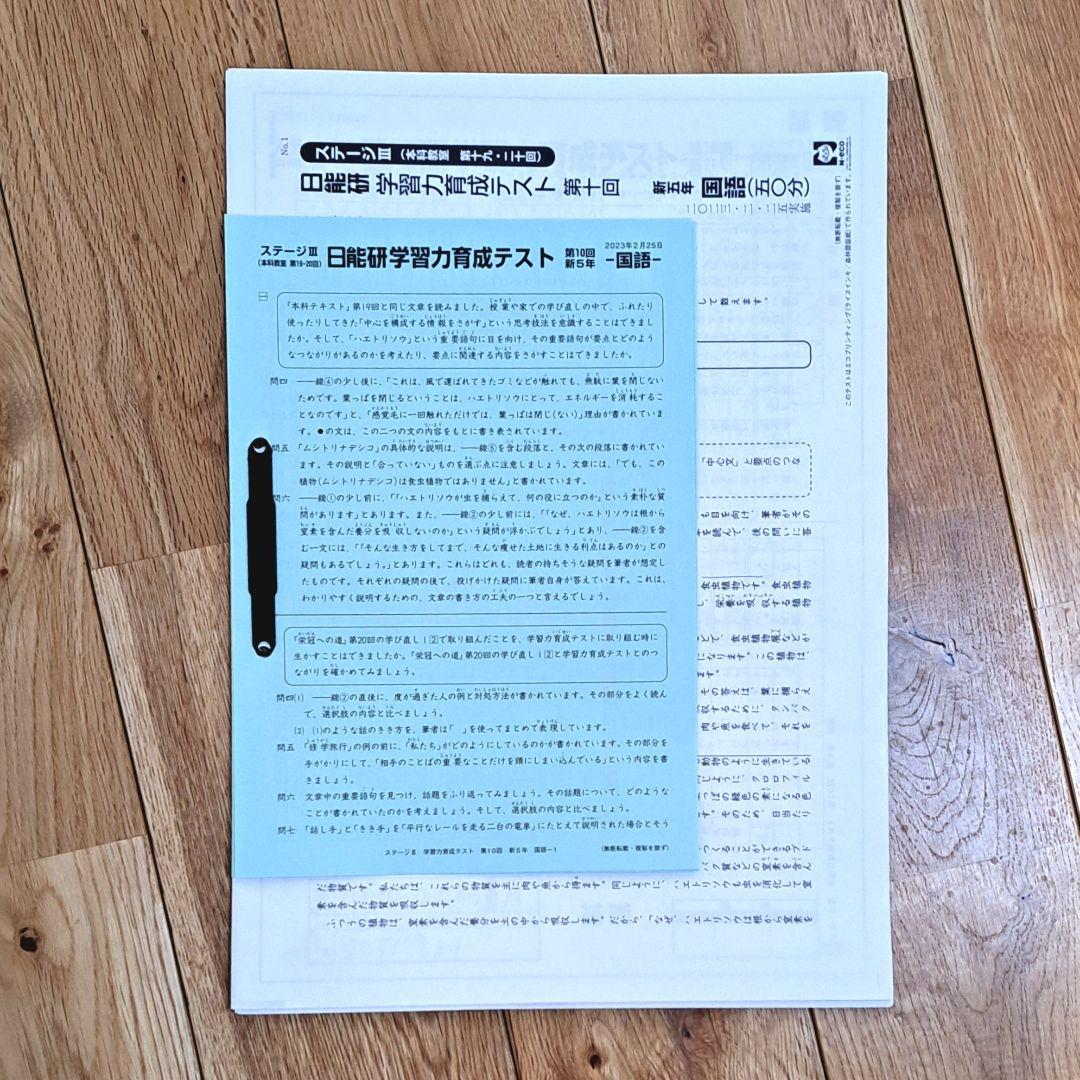 日能研　2023年度 5年生 学習力育成テスト等フルセット　全24回分