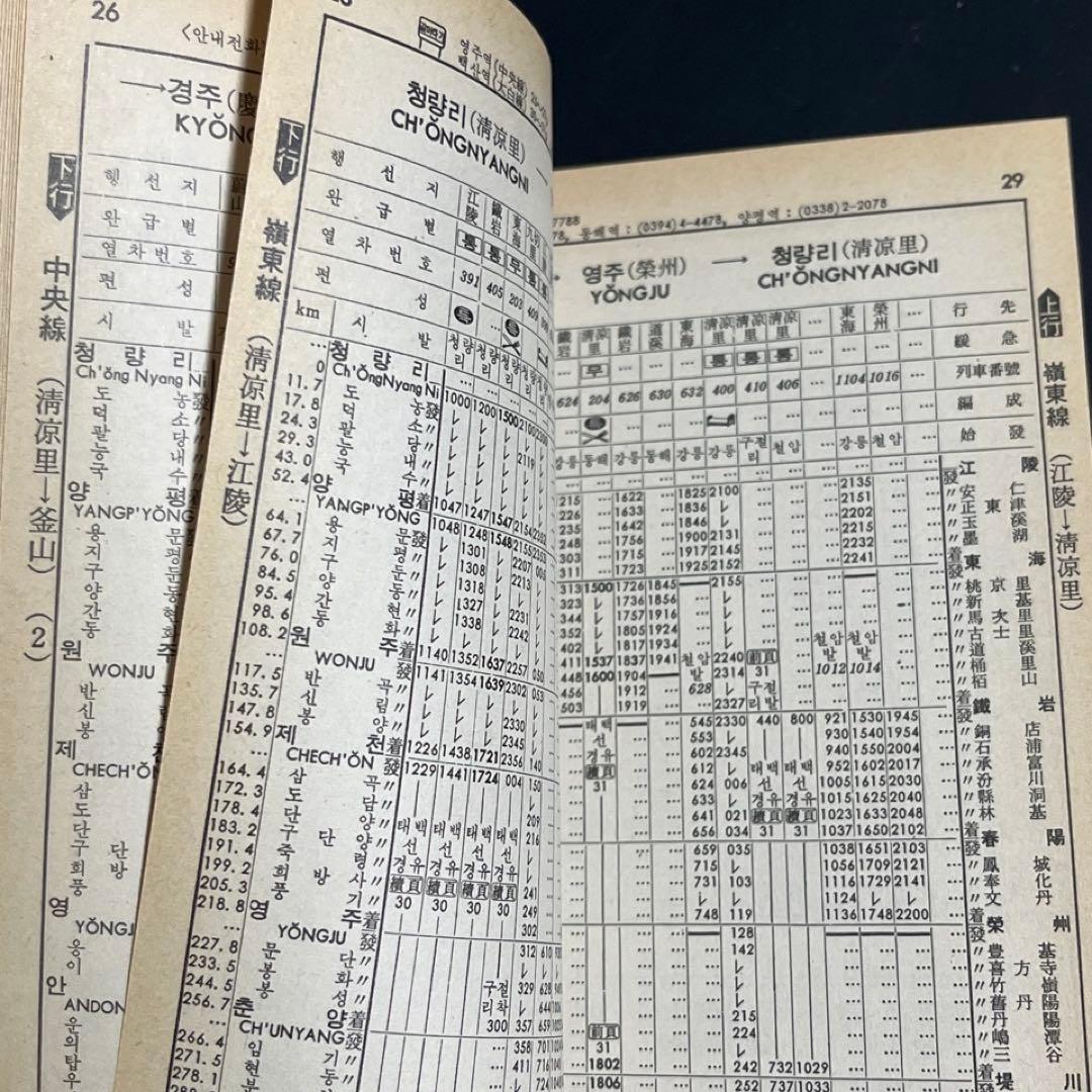【日本文化開放前】韓国鉄道 時刻表●1987年発行