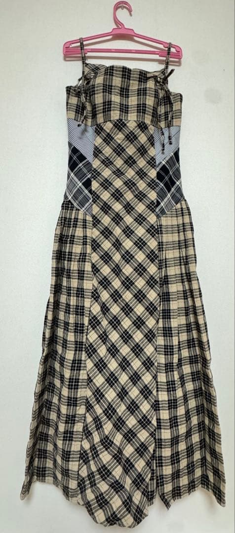 And Mary アンドマリー Nadia check long dress