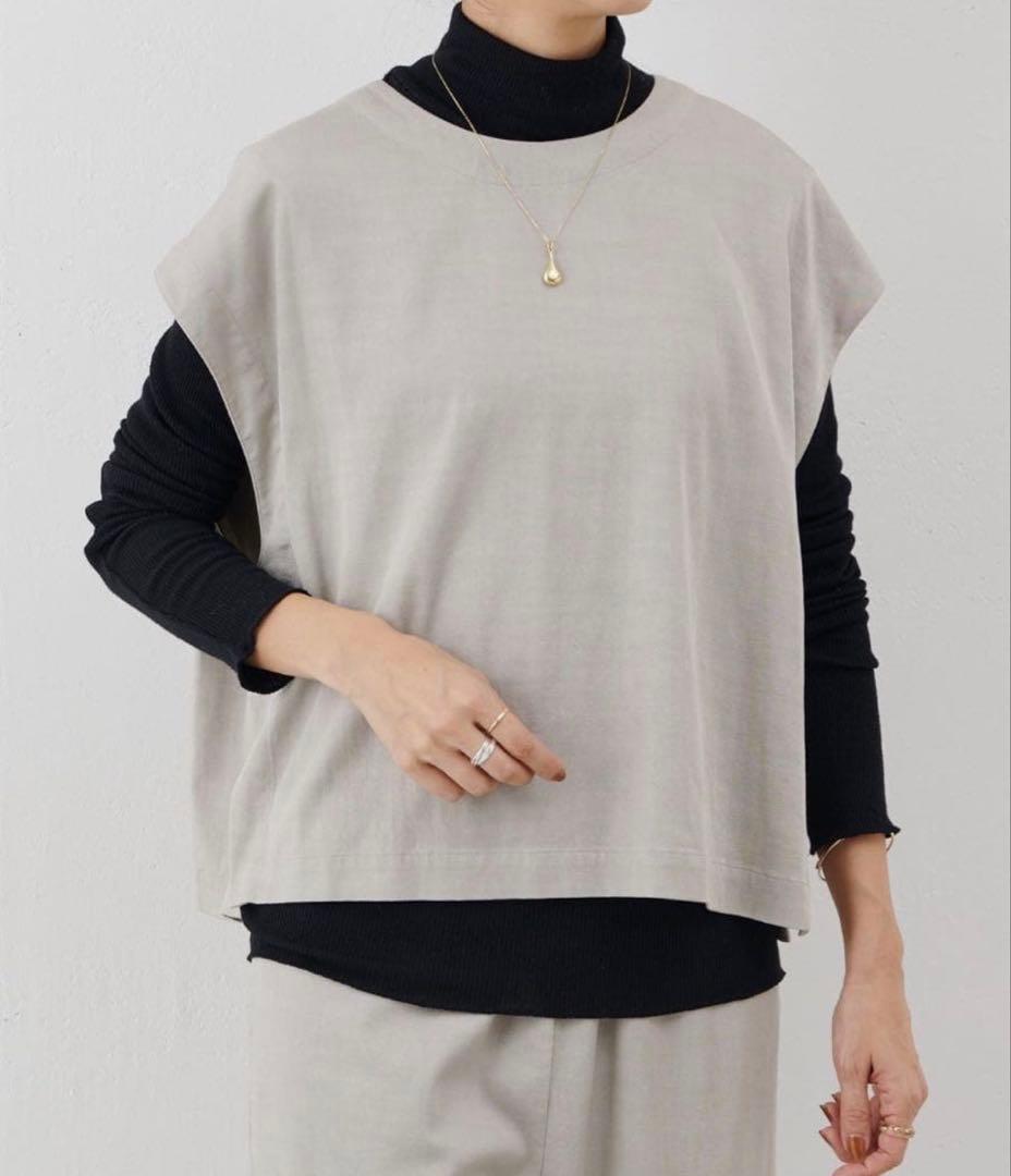 【24SS美品】BEARDSLEY ショートベスト　サイズ1 ジレ グレー