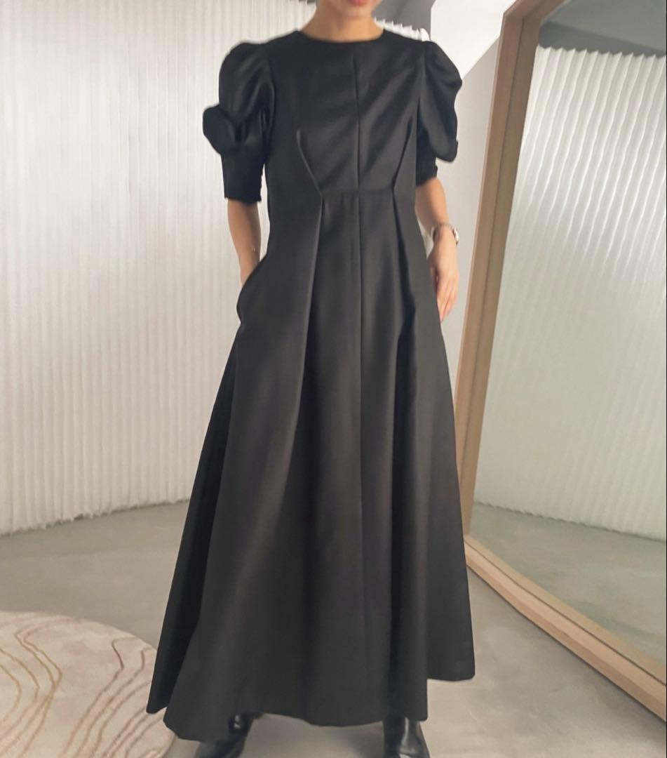 【美品】AMERI PUFF SLEEVE FLARED DRESS M