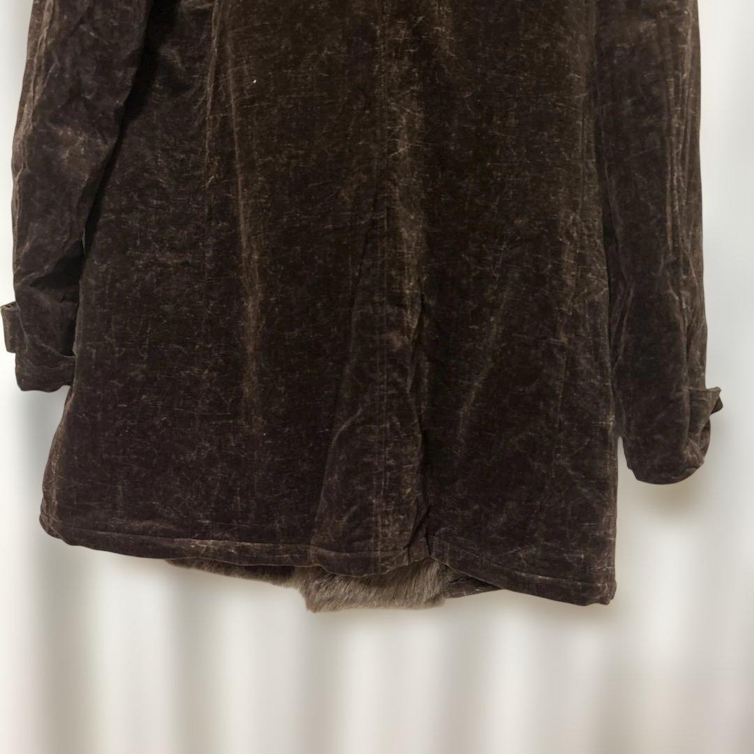 ファー付きブラウンハーフコート　ヴィンテージ美品