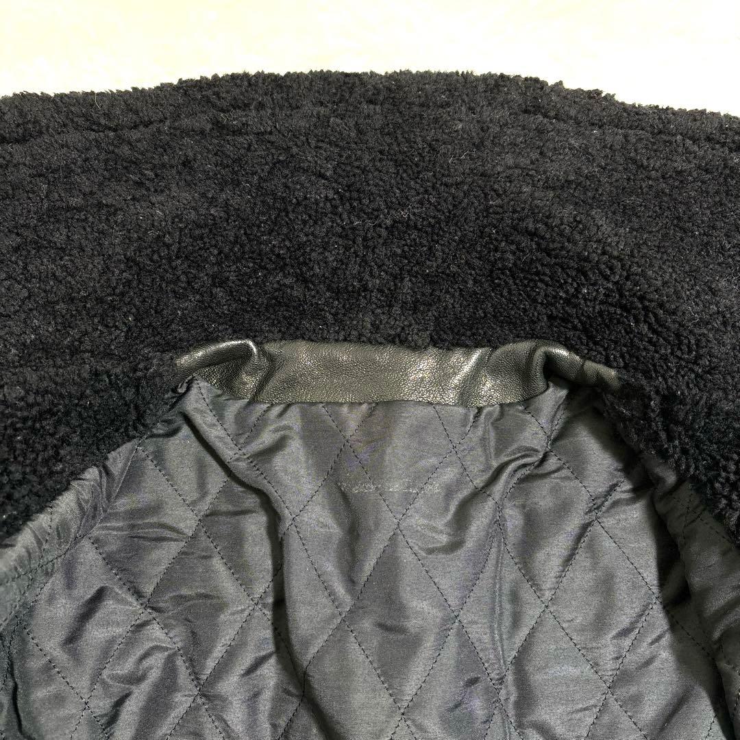 極美品✨ライダース　ジャケット　ダブル　レザー　スエード　ボア　黒　キルティング