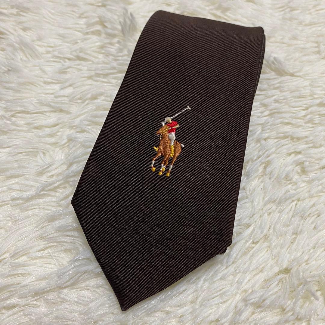 Polo by Ralph Lauren ネクタイ ポニー ロゴ ブラウン 希少