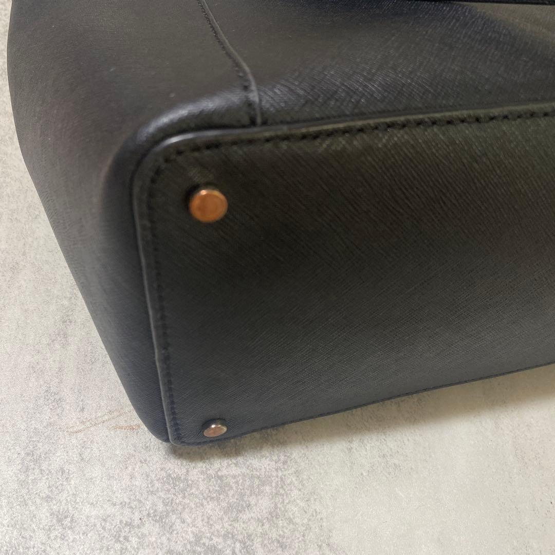 ⭐️kate spade ブラック トートバッグ　黒　A4収納可サフィアーノレザー