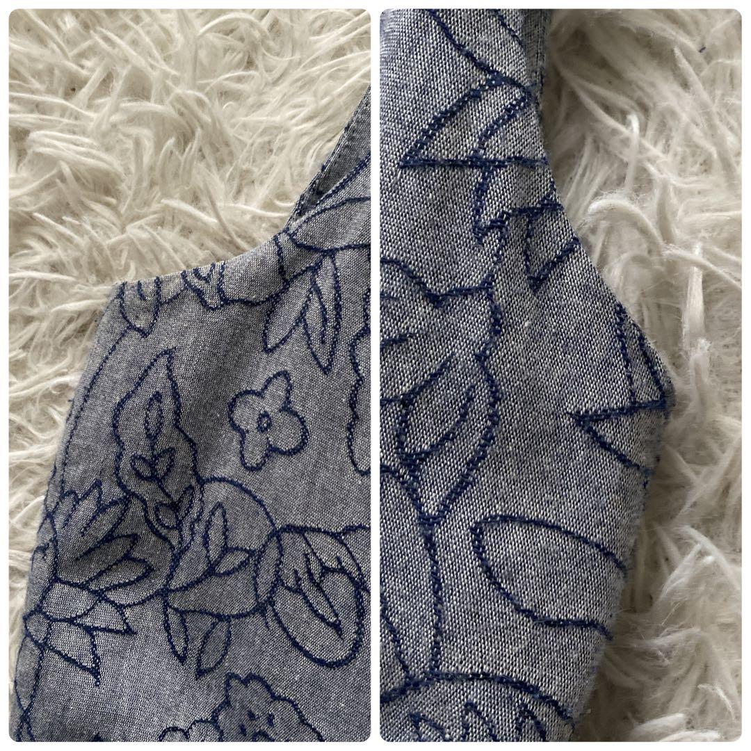 極美品 ローラアシュレイ コットン素材 手洗い可◎ 花柄刺繍 フレアワンピース