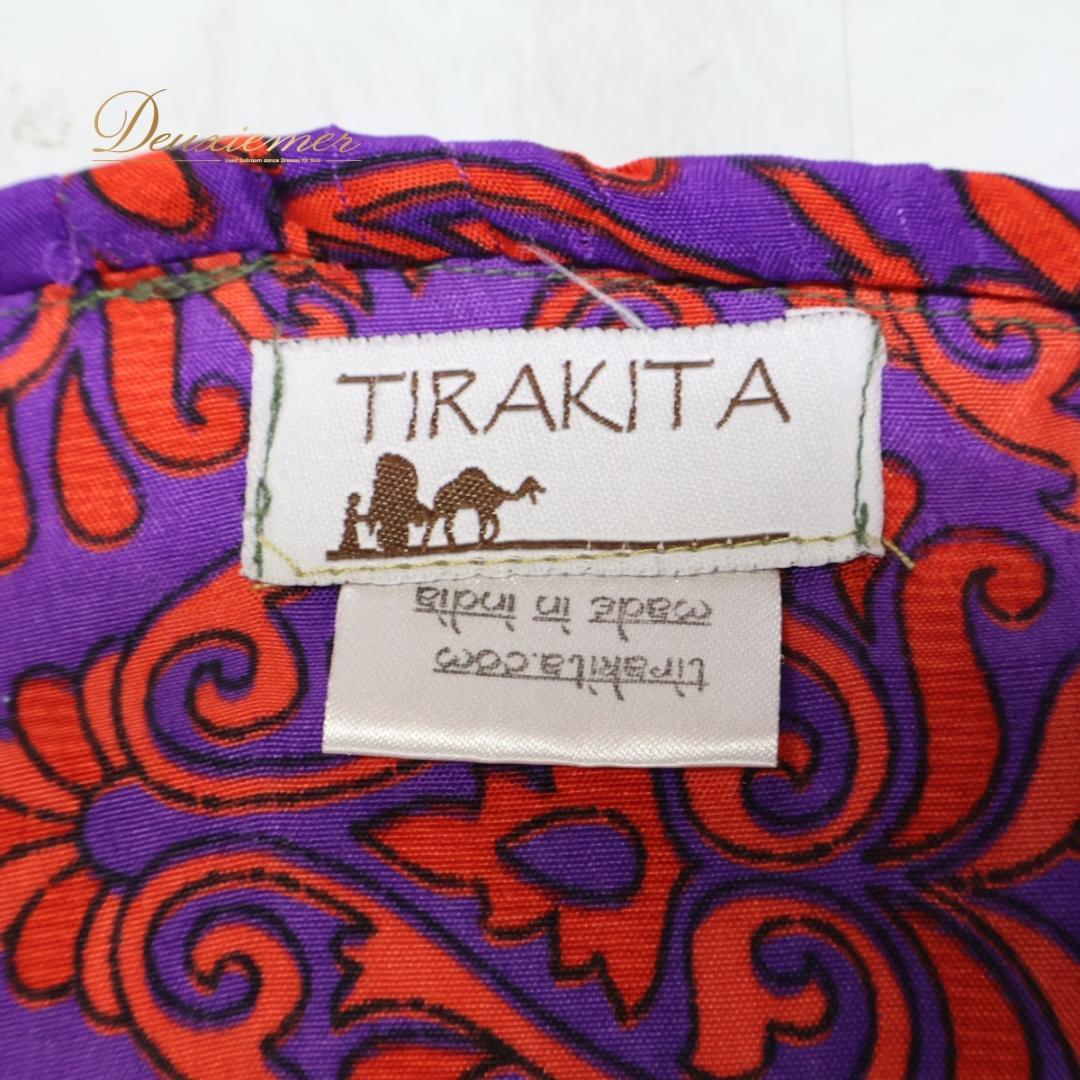 【ベリーダンス用衣装】レッド パープル TIRAKITA ガラベーヤ ワンピース
