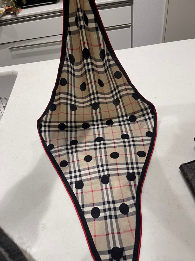 BURBERRY チェック柄ドットスカーフ