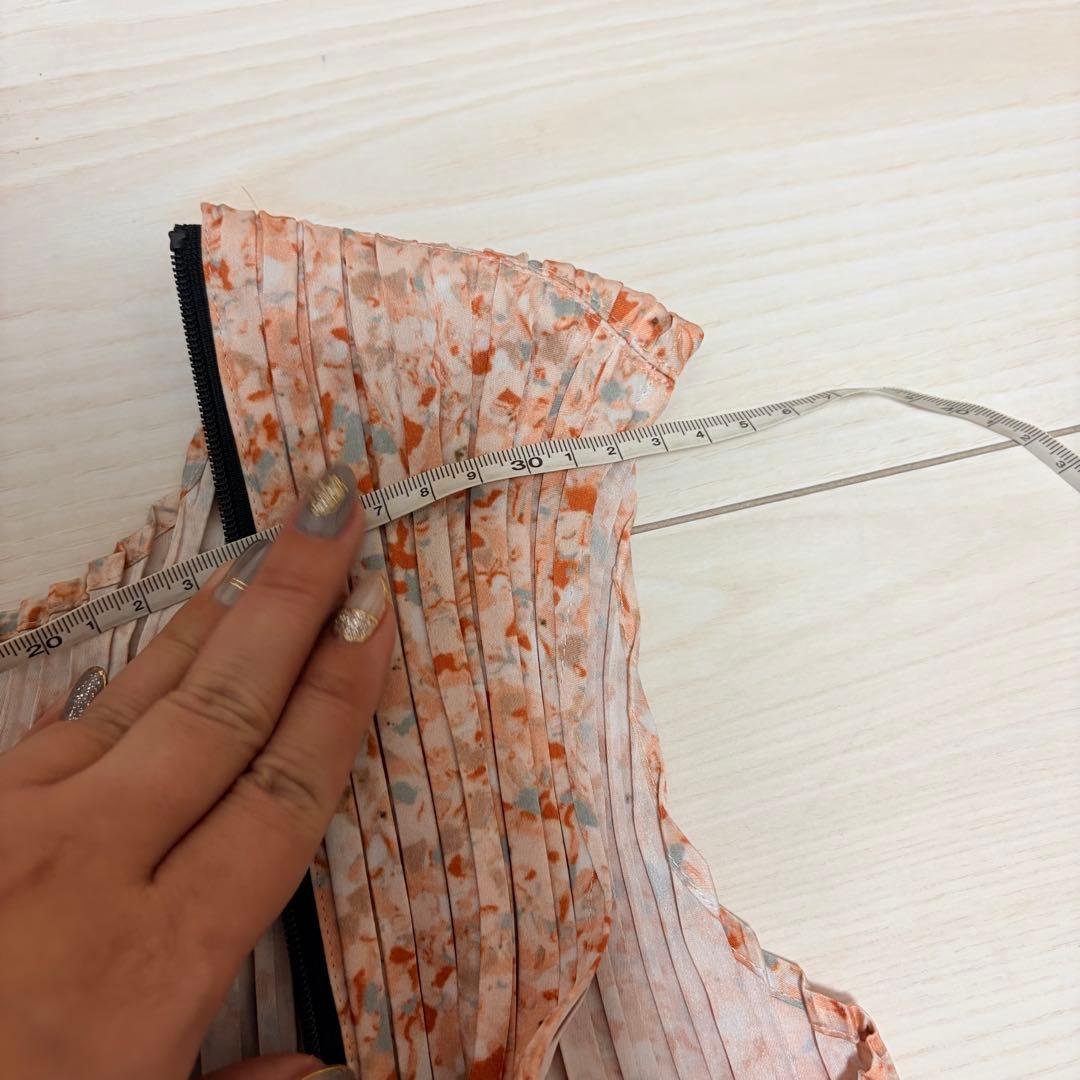 イッセイミヤケ　プリーツ　ロング　ワンピ　マルチウェイ　美品　ピンク　オレンジ系