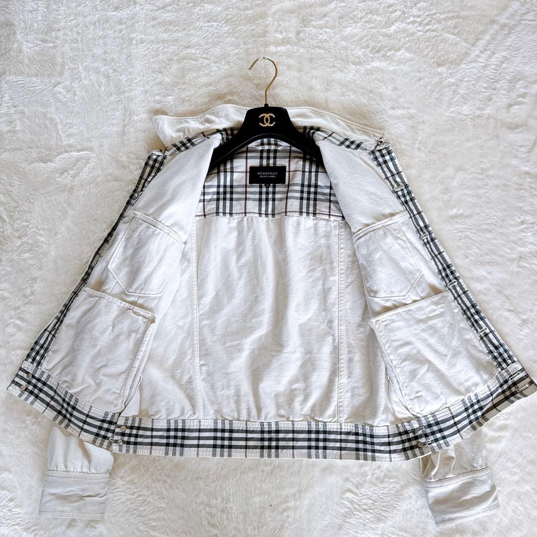 【BURBERRY BLACK LABEL】デニムジャケット Gジャン 白 M