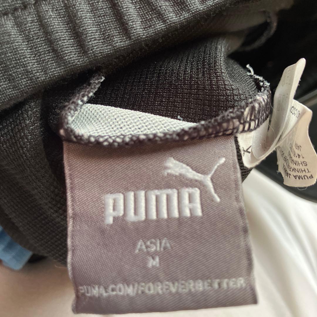 PUMA ジップアップジャケット M ブラック/ブルー　上下セット　パンツは2枚