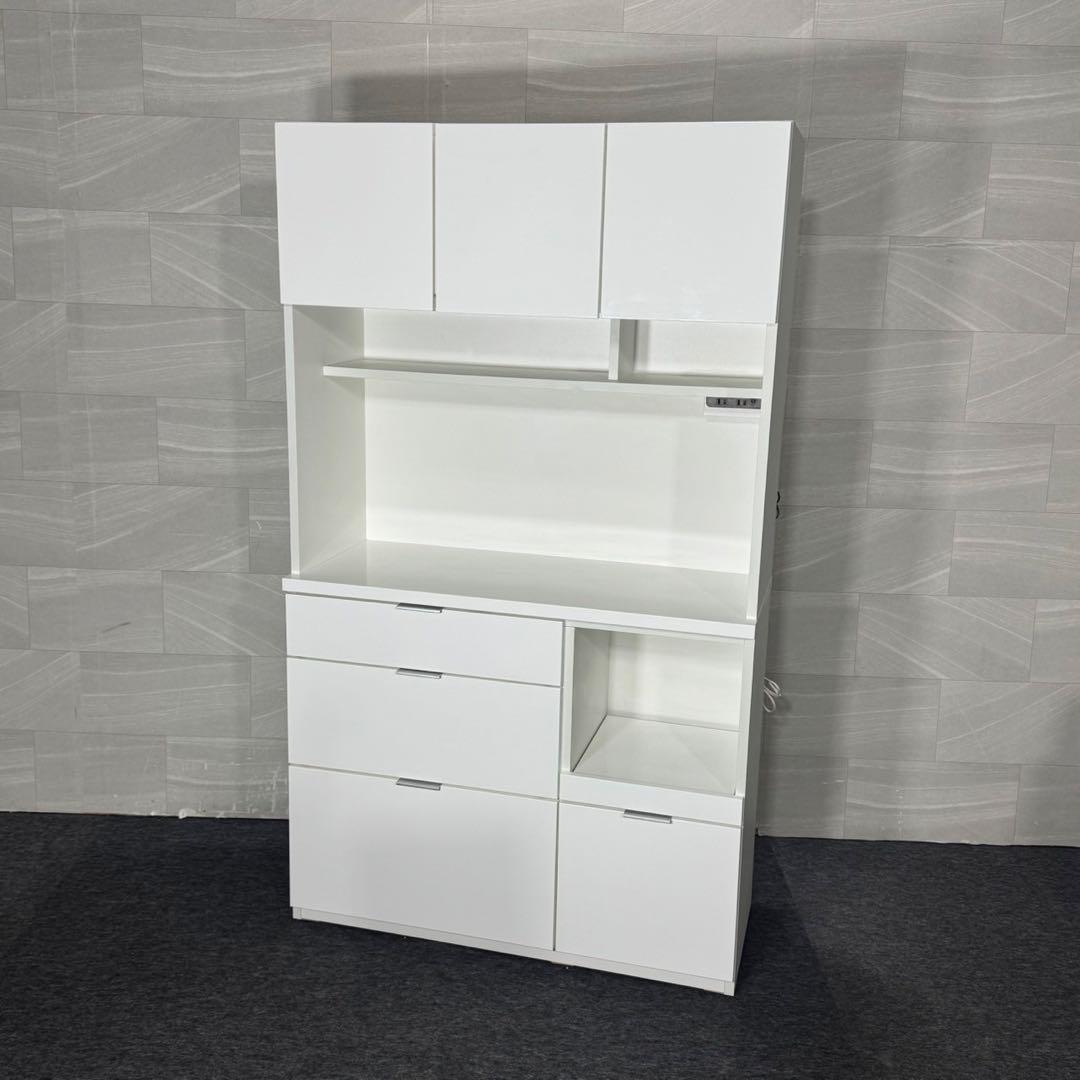 ニトリ キッチンボード 幅105cm 食器棚 白 ホワイト d5309