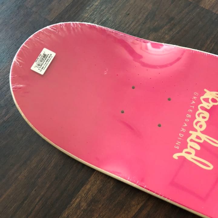 新品クルキッドKrookedスケートボードデッキ8.5インチsk8ピンク
