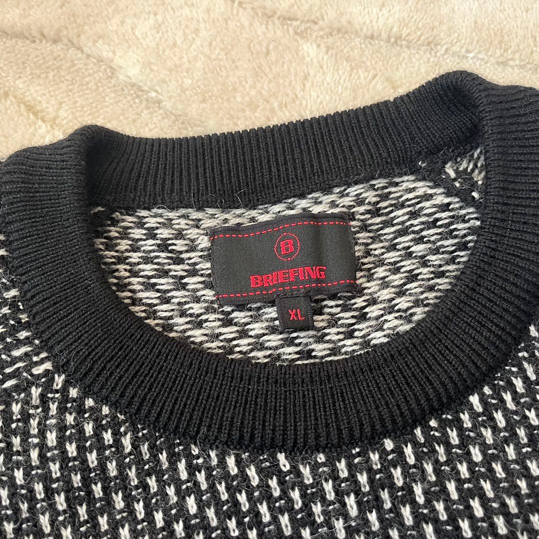 極美品★37,400円 BRIEFING メリノウールロゴニット 黒 XL