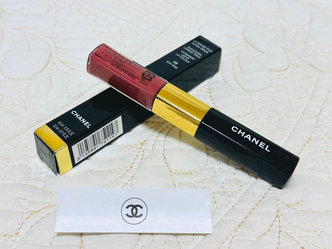 シャネルCHANEL☆ルルージュデュオウルトラトゥニュ48ソフトローズ口紅グロス