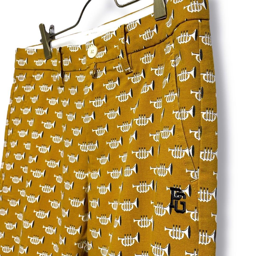 極美品　パーリーゲイツ　パンツ　総柄　トランペット　4 pg 吹奏楽器　ゴルフ