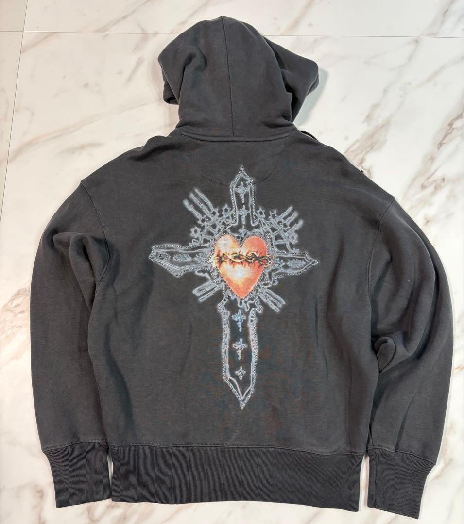 トップス SCULPTOR Beaded Saint Hoodie Charcoal