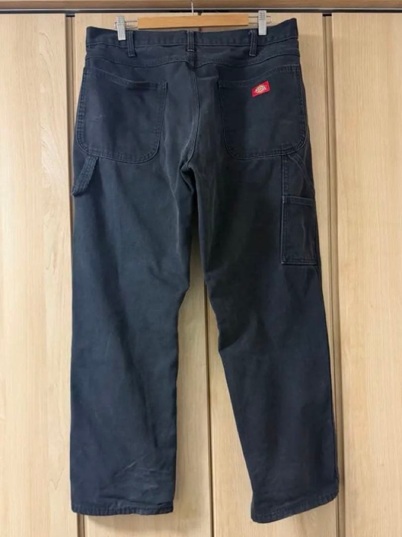 Dickies ワークパンツ ブラック ダック生地 フェード ペインターパンツ