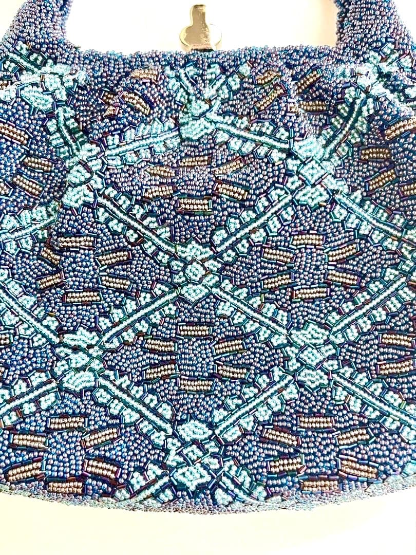 碧の煌めき ビーズ刺繍 ビーズバック 丁寧な手仕事 クラシカルスタイル 和装洋装