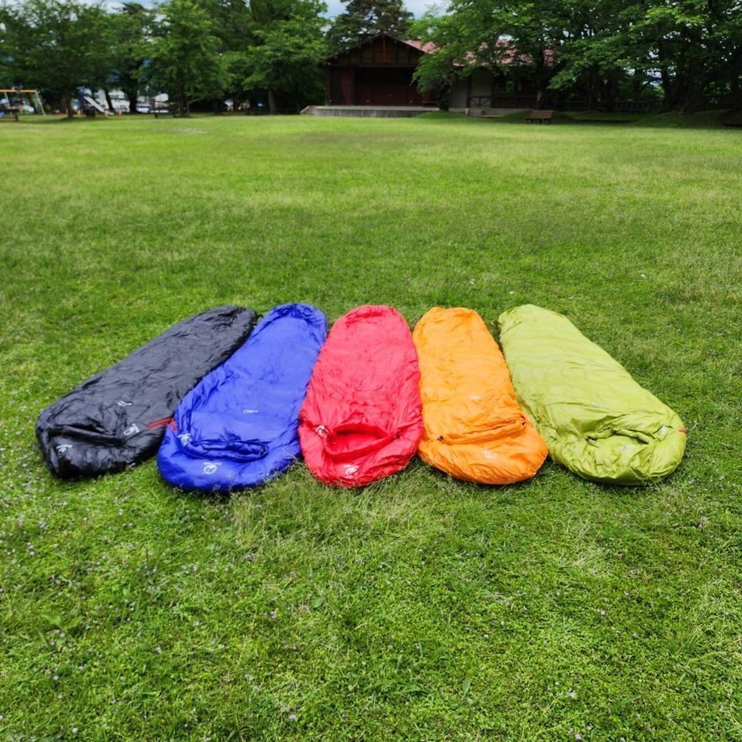 ★SALE★　高級ダウン使用　マミー型　寝袋 ダウンシュラフ　1000g　ブルー