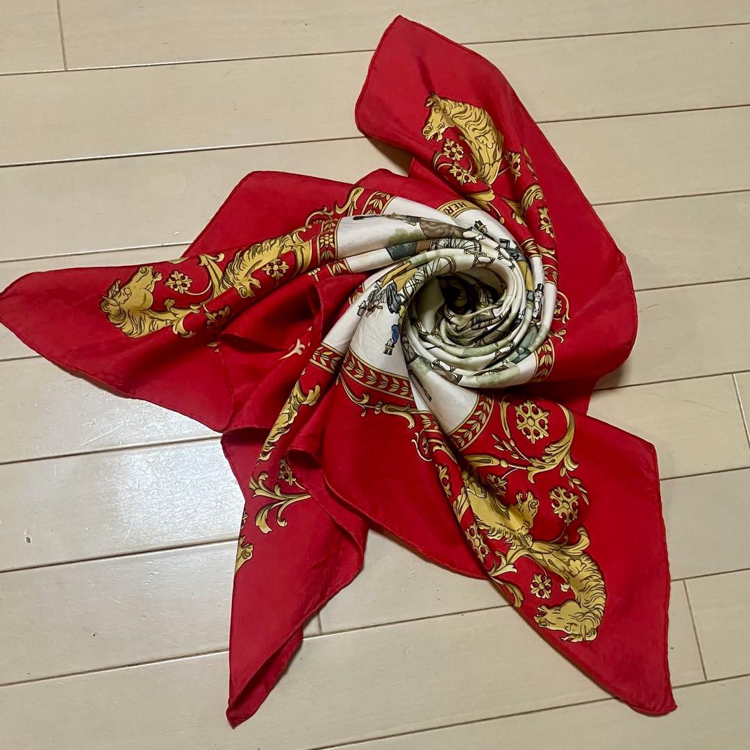M*送様 HERMES カレ90 LA PROMENADE DE LONGCHA