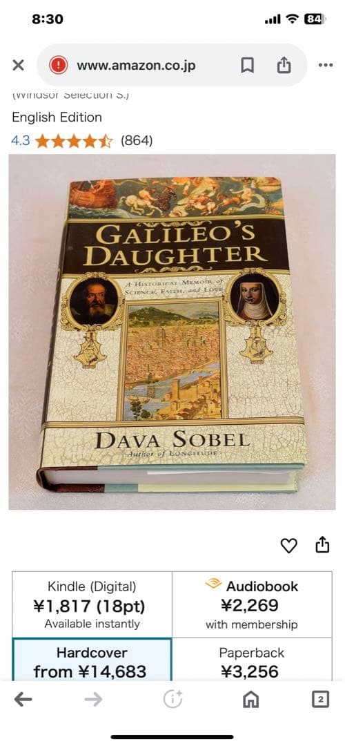 Galileo's Daughter - Dava Sobel 洋書ハードカバー