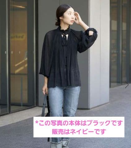 【未使用タグ付】L’UNE/IENA CHIFFON BL / シフォンブラウス