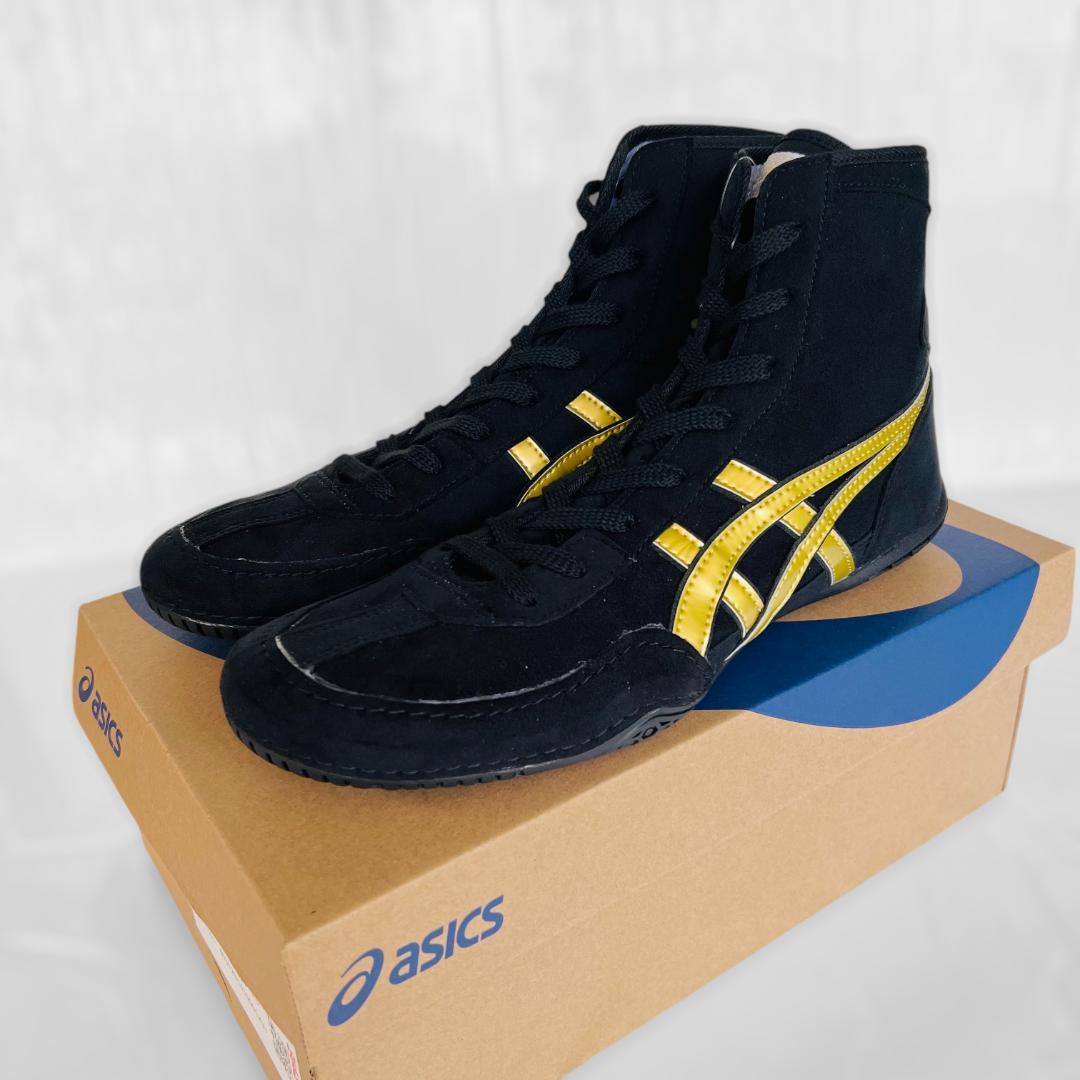 アシックス レスリングシューズ 黒xゴールド US10.5/27.5cm